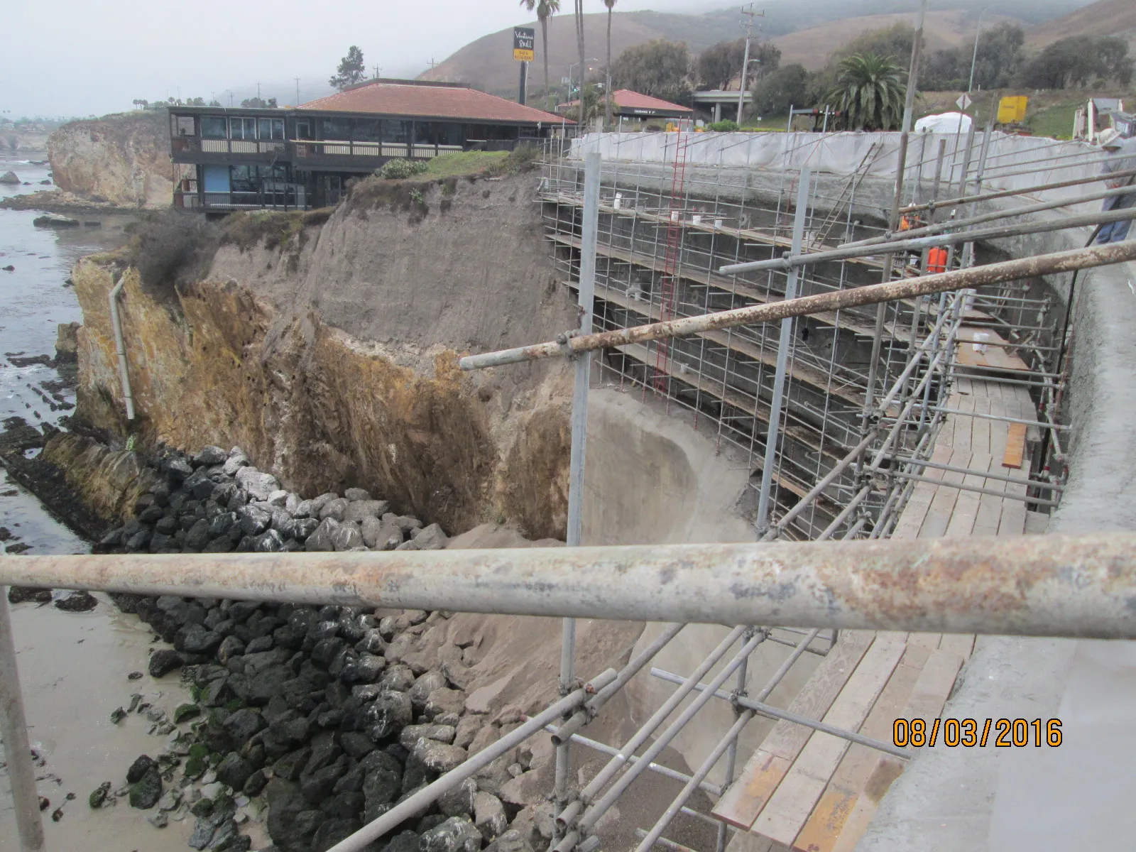 Area 8 scaffolding and rebar