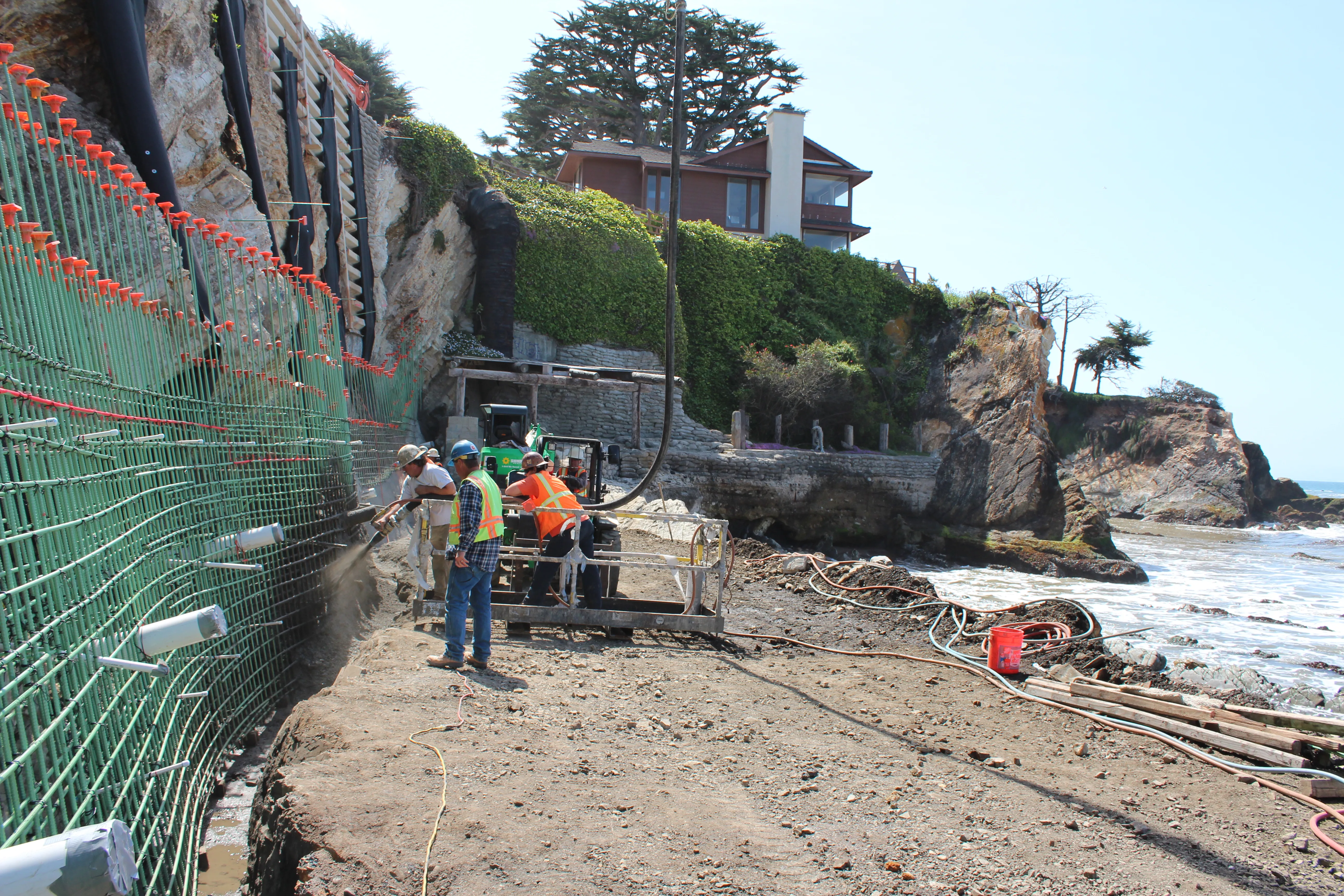 Shell Beach bluff construction