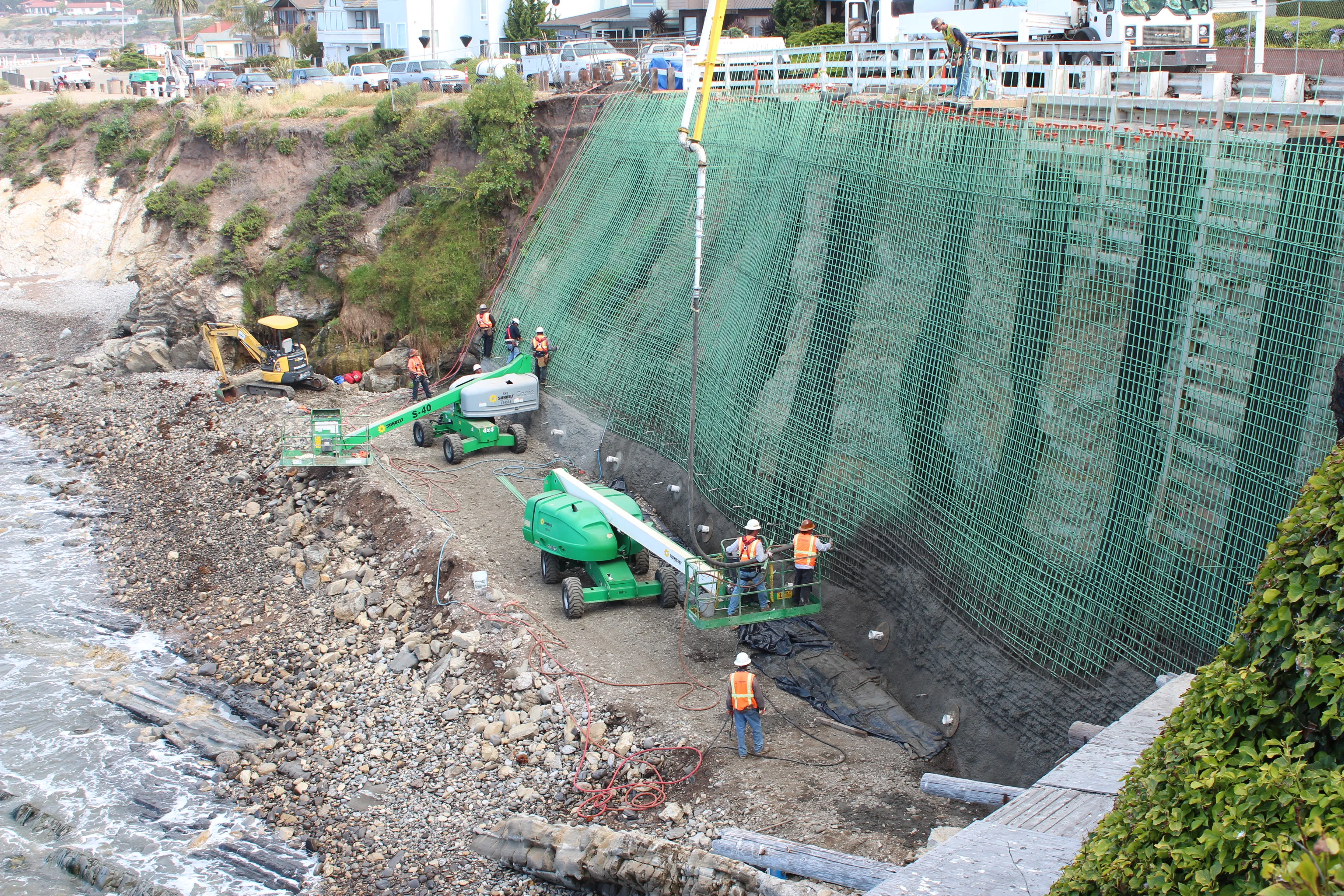 Shell Beach bluff work in progress