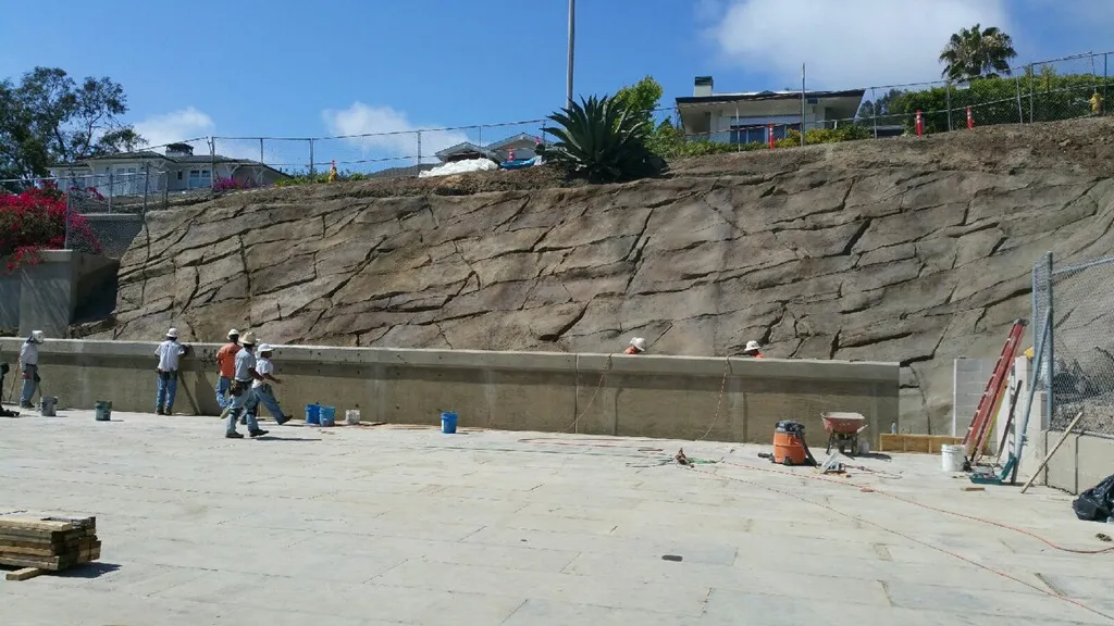Shoring wall construction at Laguna Beach