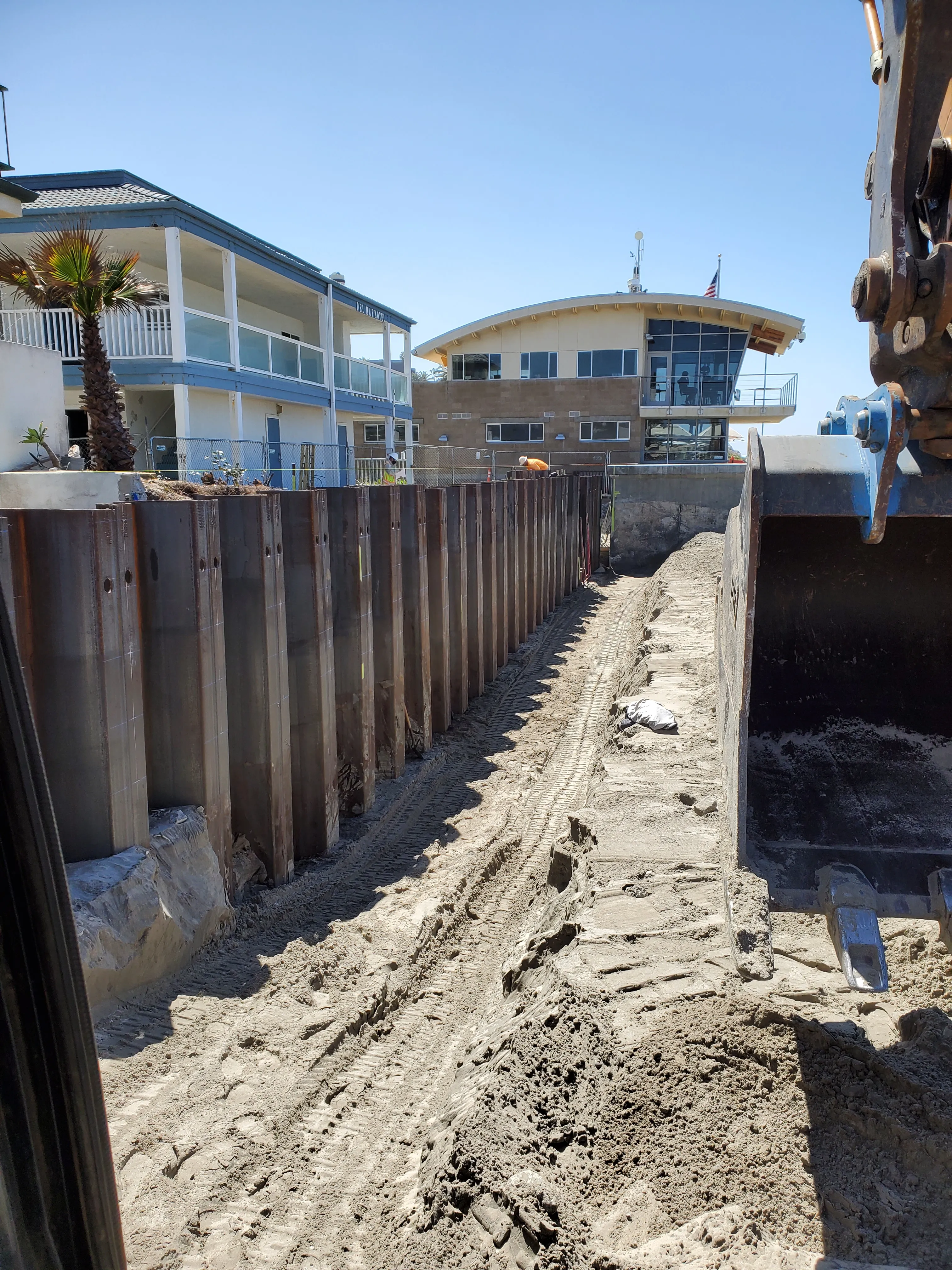Del Mar seawall construction detail