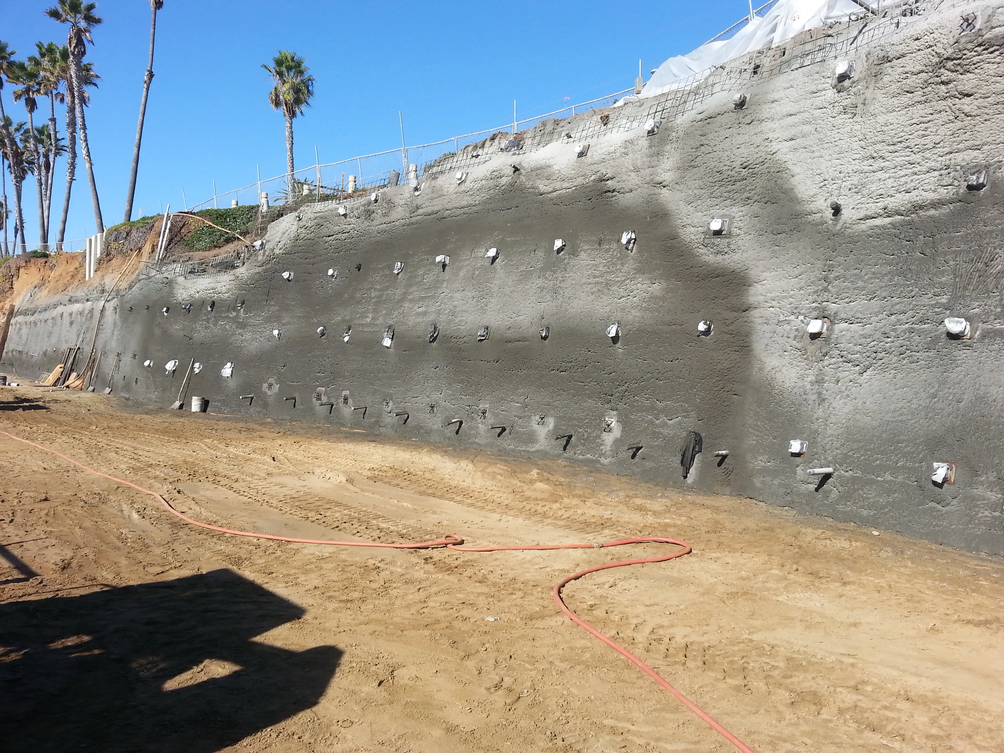Shoring and excavation support at 700 Strand, Oceanside
