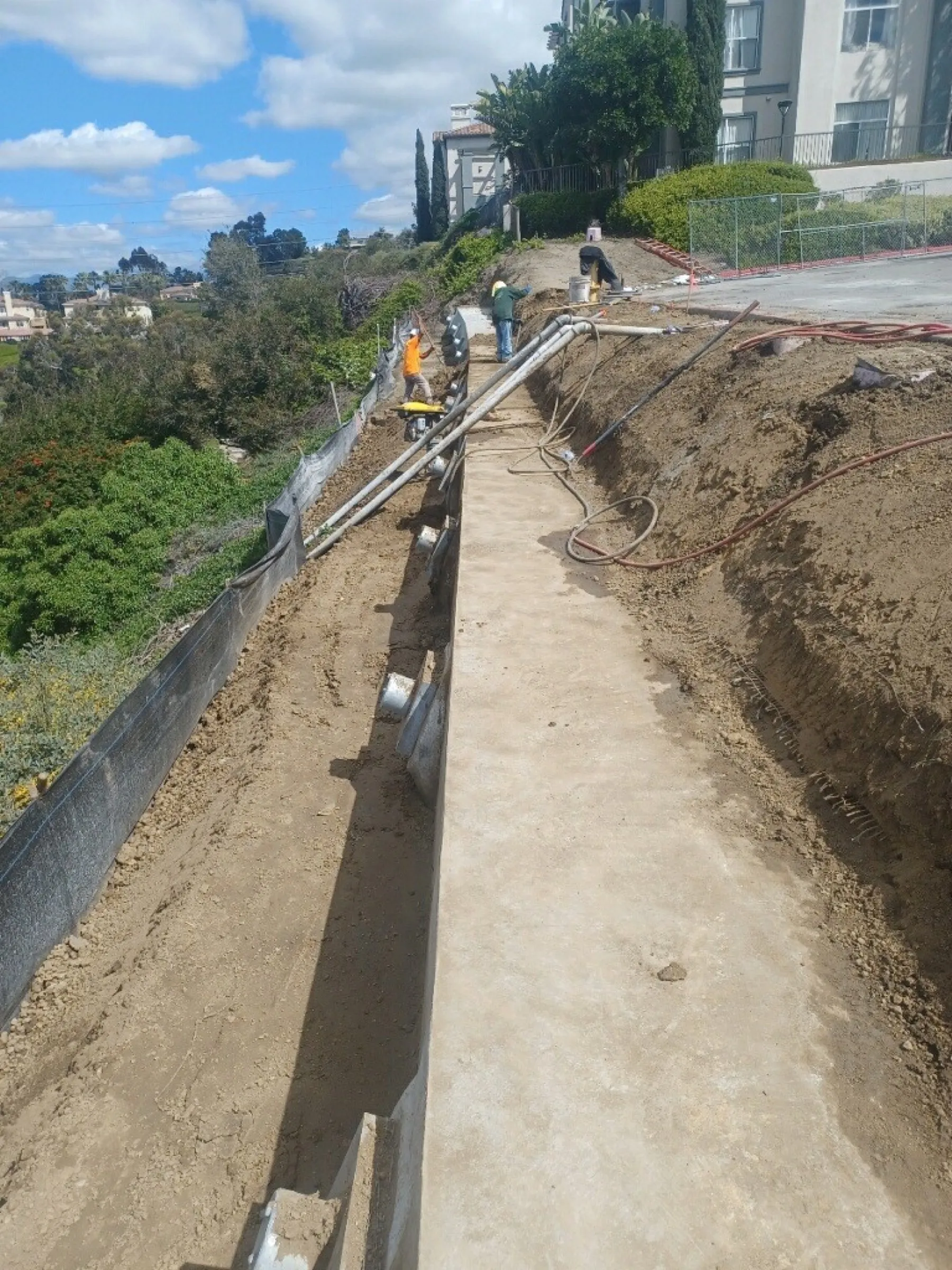 Reinforced grade beam construction along the Camden Crown Valley slope corridor