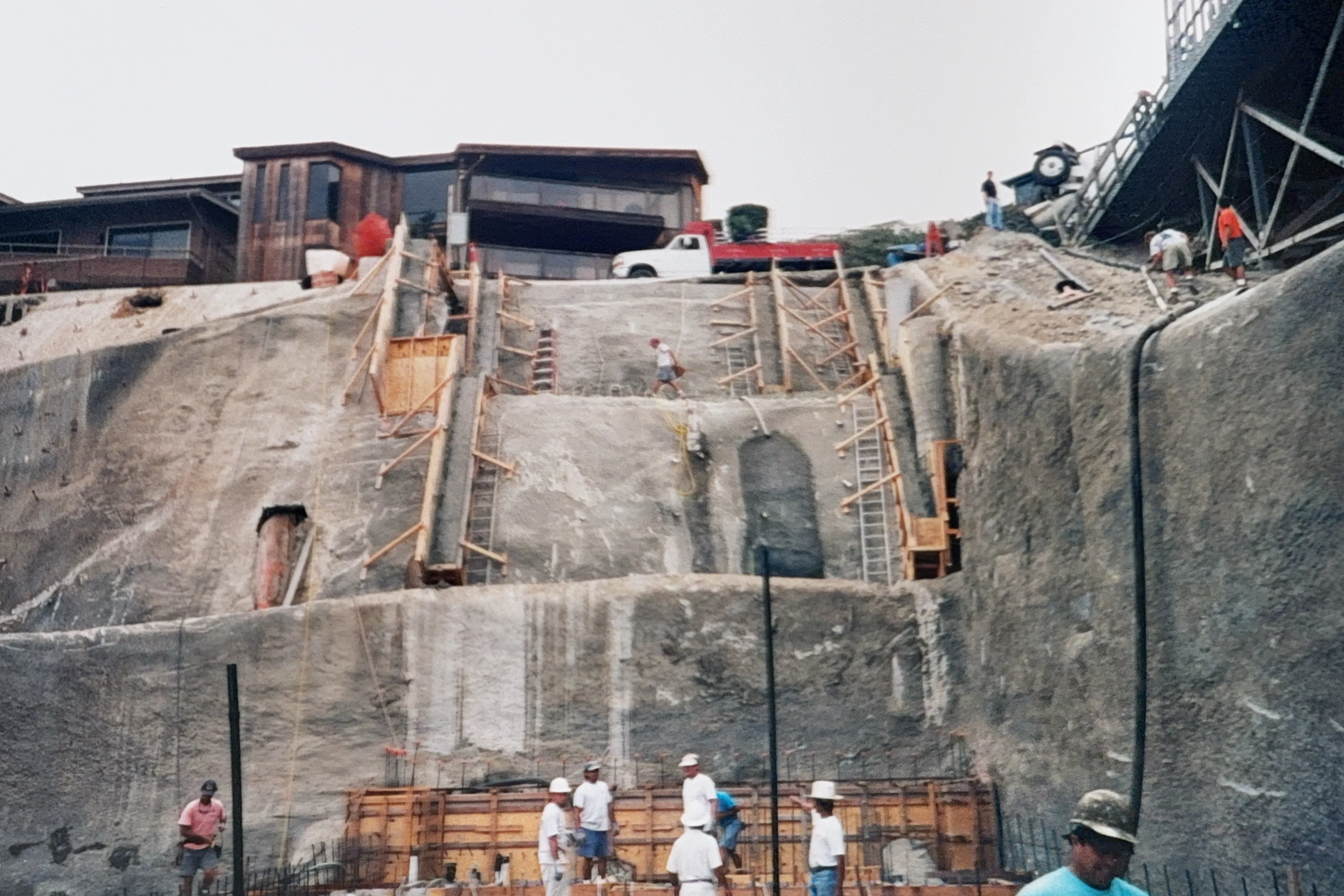 Shoring work at Three Arch Bay