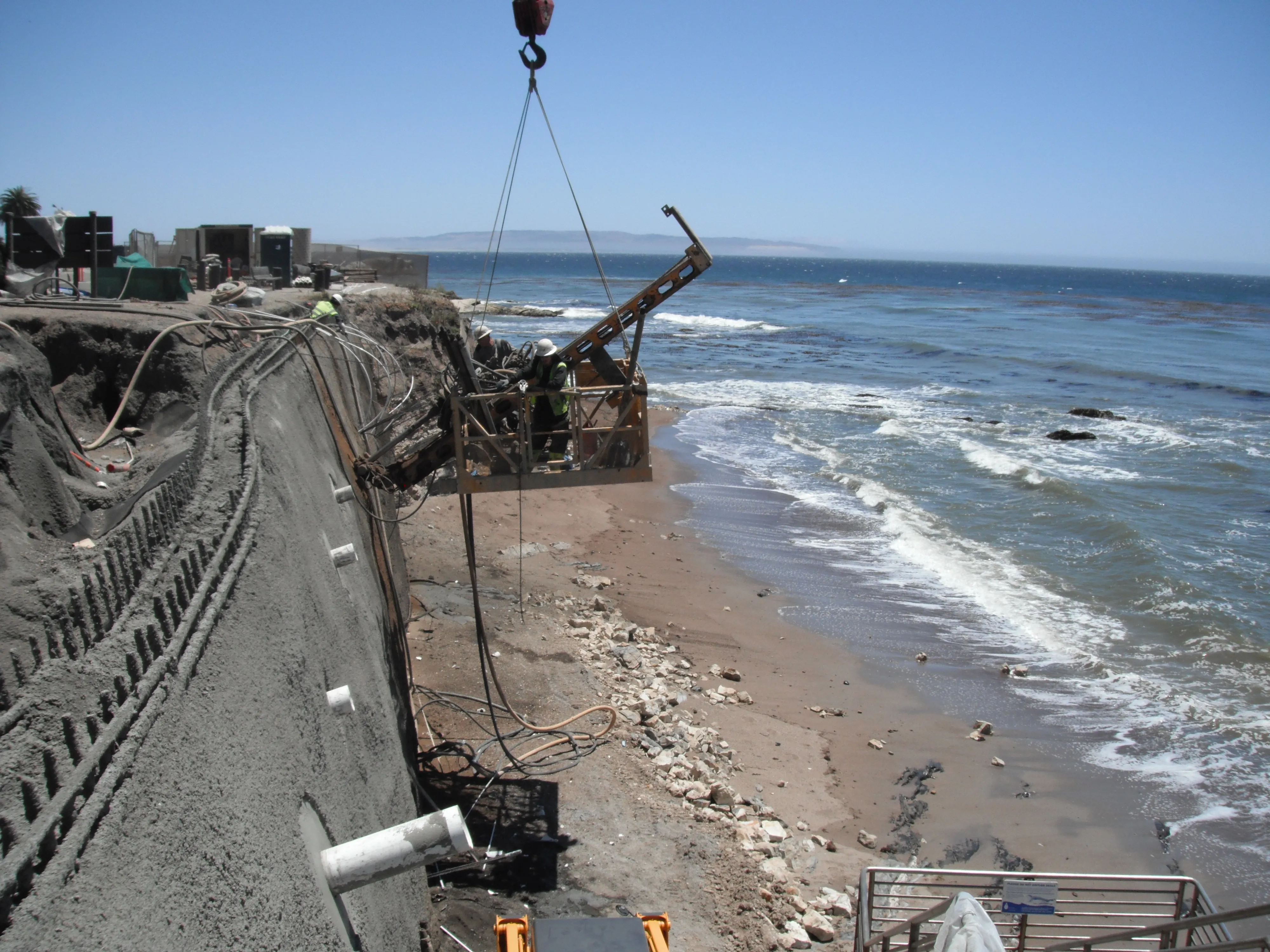 J.C. Baldwin crew performing tieback installation near the California coast